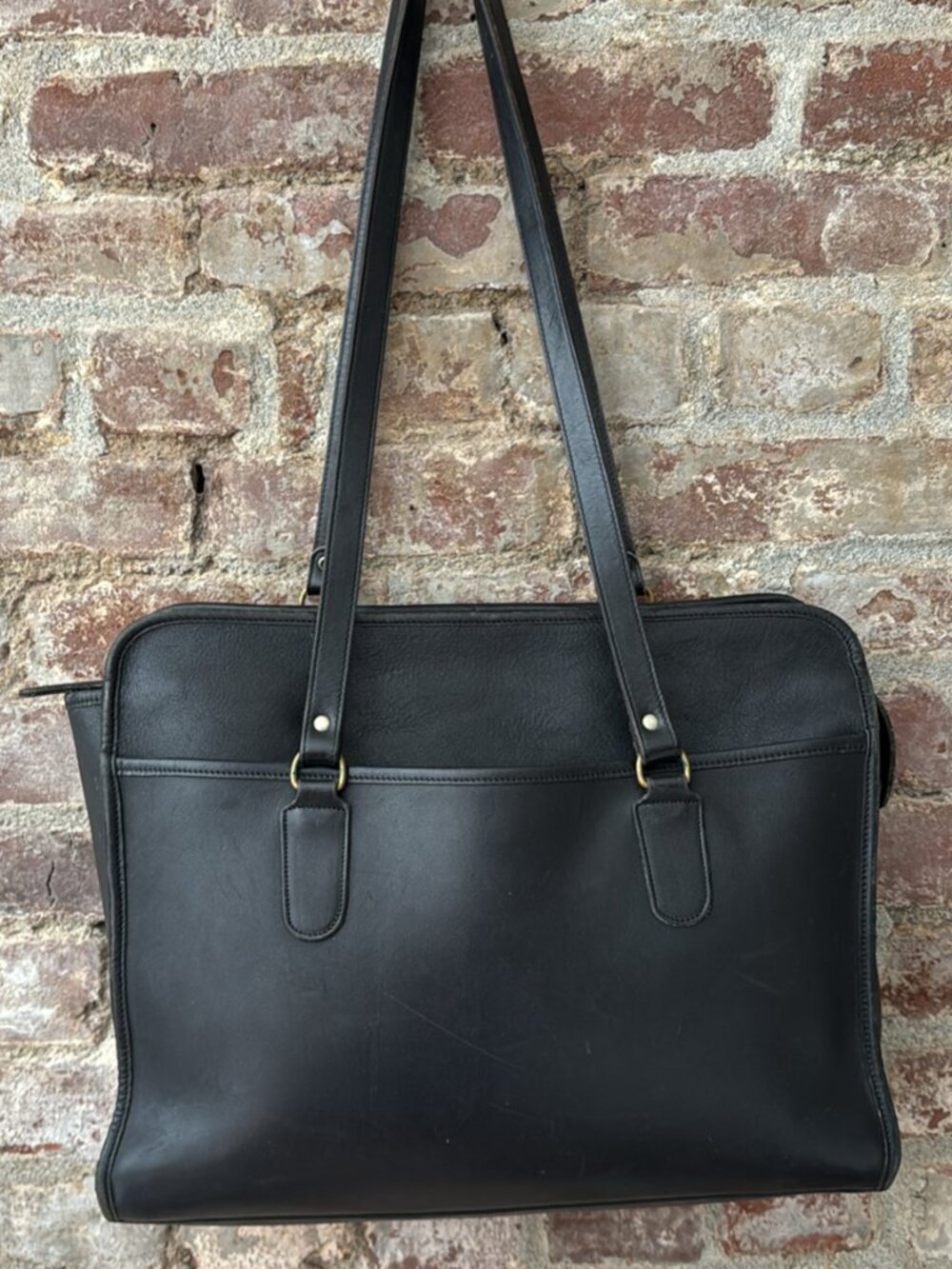 Laura USA 100% Leather Briefcase Bag with Brass Hardware